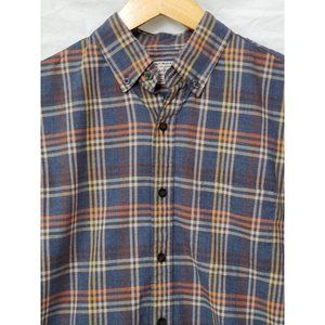 J Crew Factory Heathered Cotton Plaid Shirt